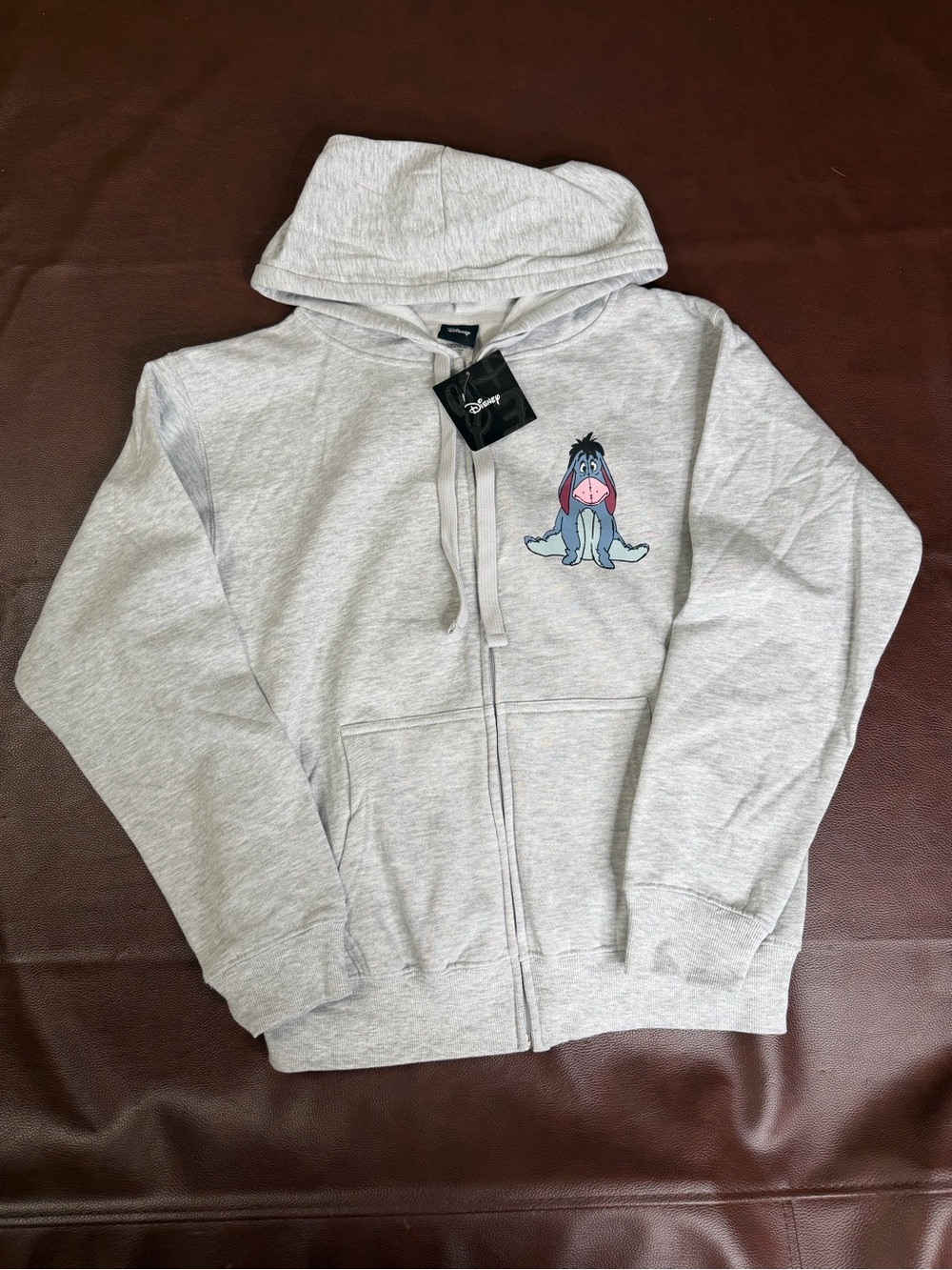 Disney women’s Light Gray Eeyore Zip Hoodie